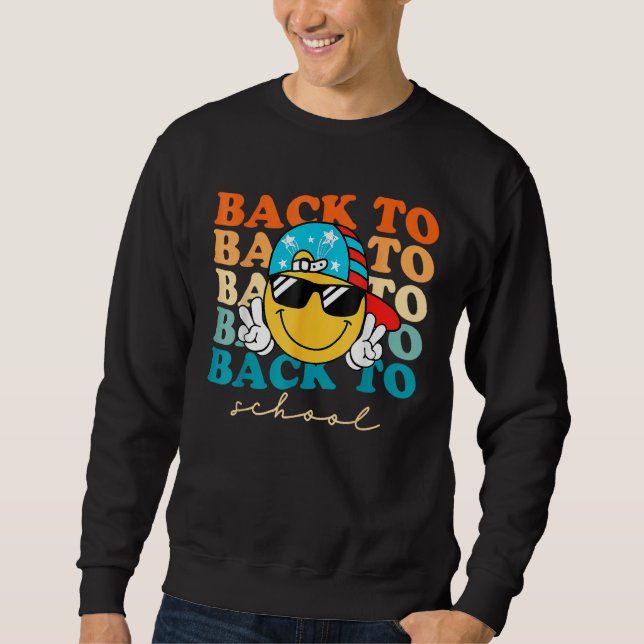 Sweatshirt Boys Smile Face Sunglasses   Kids Back To School (Devant)
