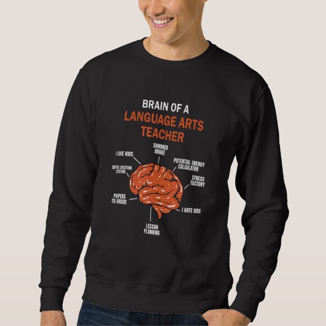 Sweatshirt Brain of a Language Arts Teacher (Devant)