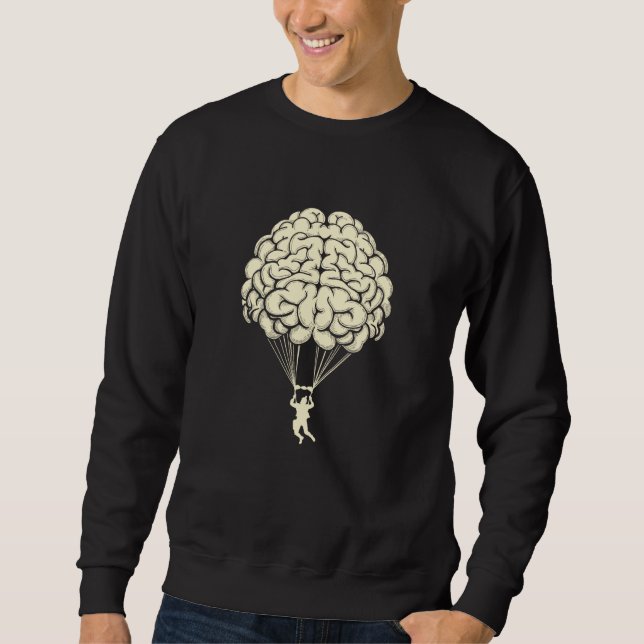 Sweatshirt Brain Parachute Skydiving Parachuting Skydiver (Devant)