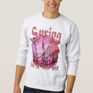 Sweatshirt Branches Sombres Bufs Rouges Et Ciel Foyer