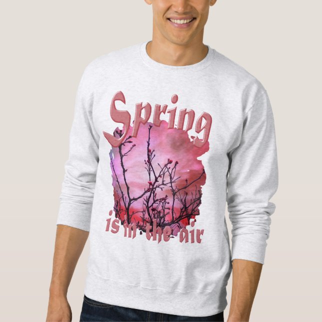 Sweatshirt Branches Sombres Bufs Rouges Et Ciel Foyer (Devant)