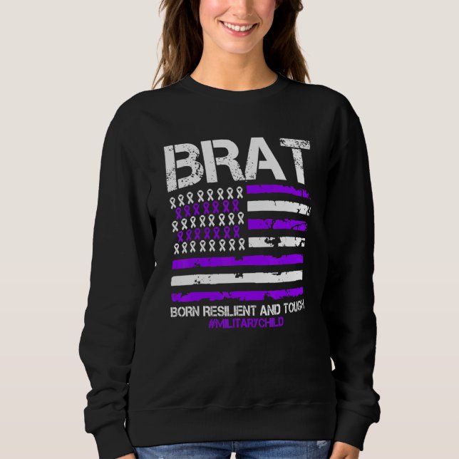 Sweatshirt Brat Purple Up American Flag Avril Enfant militair (Devant)