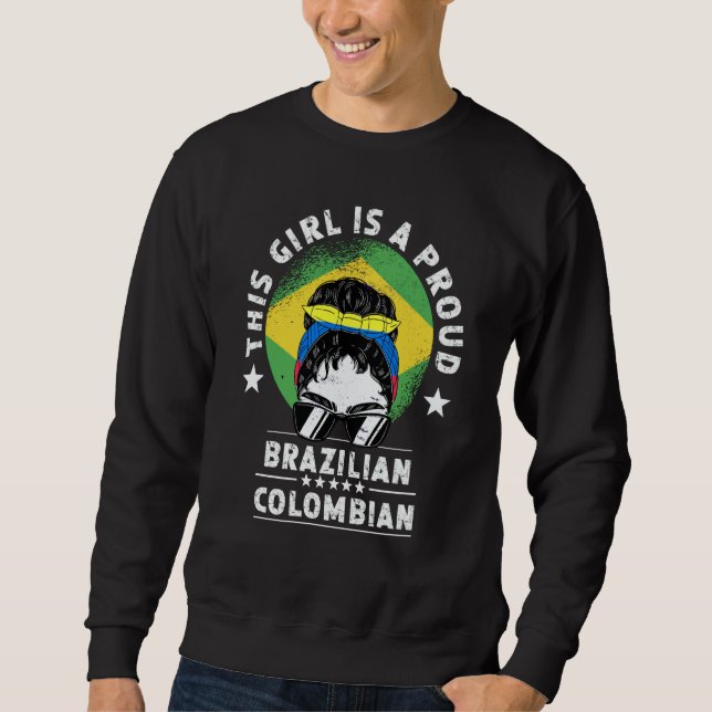 Sweatshirt Brazil Flag Colombia Grown Women Girl Citizen Prid (Devant)