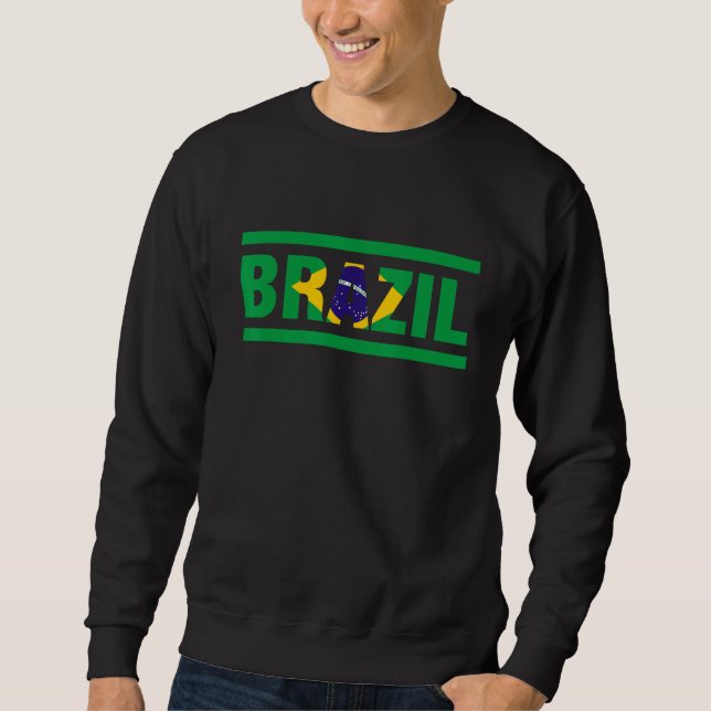 Sweatshirt Brazil Flag Lettering It is in my DNA  for Brazili (Devant)