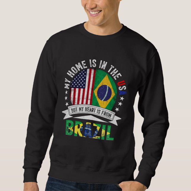 Sweatshirt Brazilian American Patriot Heart is from Brazil Fl (Devant)