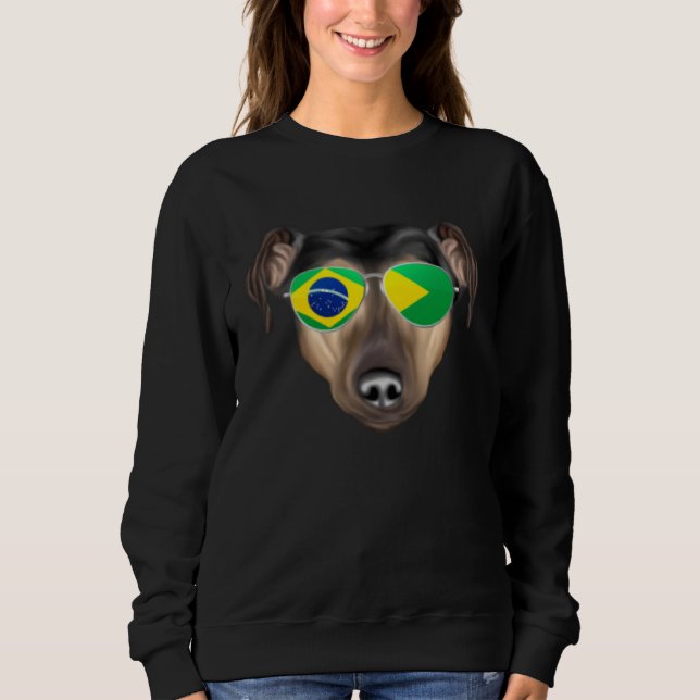 Sweatshirt Brazilian Flag Manchester Terrier Dog Brazil Pocke (Devant)