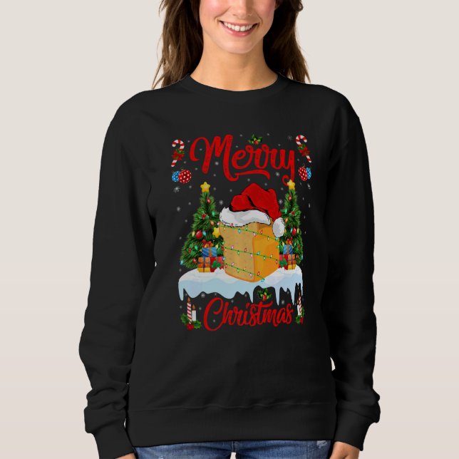 Sweatshirt Bread Food  Lights Xmas Tree Santa Bread Christmas (Devant)