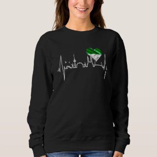 Sweatshirt Brême Skyline Allemand Heartbeat I Love Brem