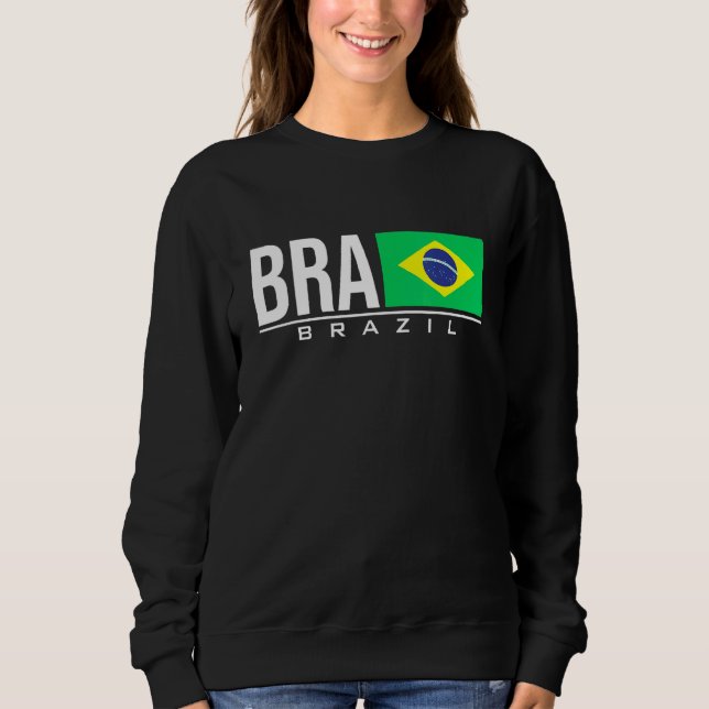 Sweatshirt Brésil Brasil Drapeau Brésil Code Pays Bra Sport (Devant)