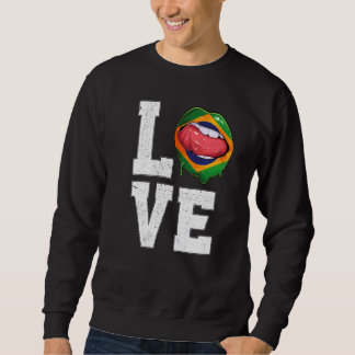 Sweatshirt Brésil Drapeau Football Fan Amour Brésilien
