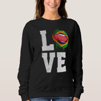Sweatshirt Brésil Drapeau Football Fan Amour Brésilien