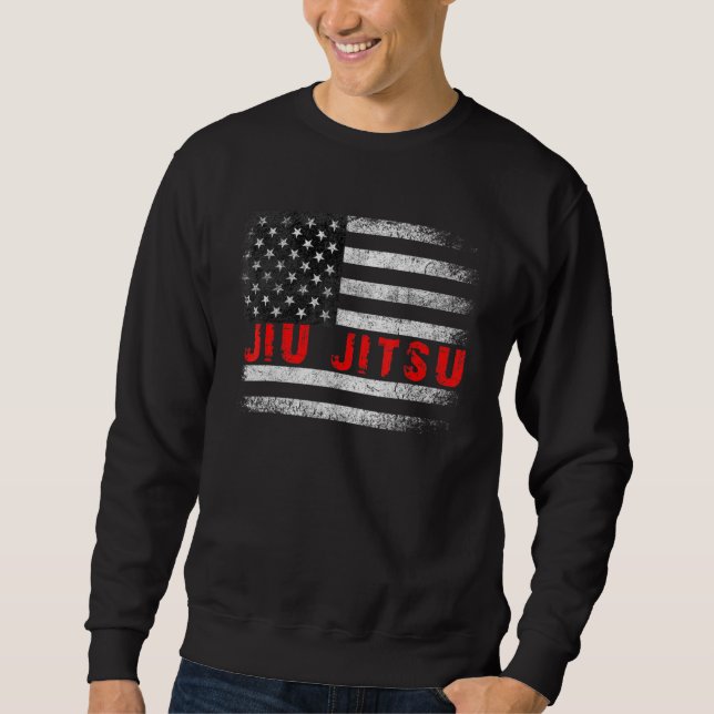 Sweatshirt Brésil Jiu Jitsu Amérique Drapeau Etats-Unis Sport (Devant)