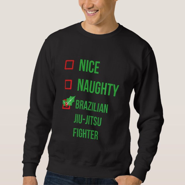Sweatshirt Brésil Jiu Jitsu Fighter Funny Pajama Noël (Devant)