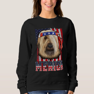 Sweatshirt Briard Merica 4 juillet chien drapeau patriotique