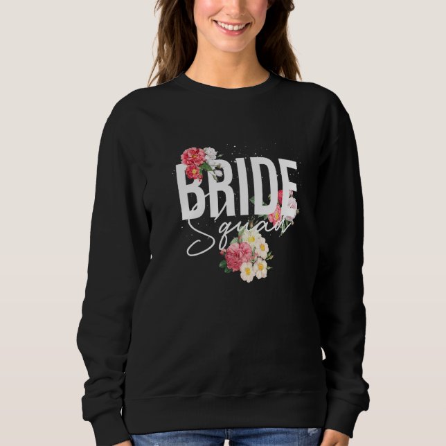 Sweatshirt Brid Floral Bride Squad femmes mariées (Devant)