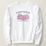 Sweatshirt Bridesmaid Farm Patch Fall Cute<br><div class="desc">Celebrate the bride's upcoming wedding with this pink and white pumpkins custom bridesmaid shirt. The back of the shirt features text to add at the top of the shirt or it can be removed to leave blank.</div>