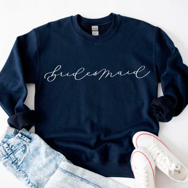 Sweatshirt Bridesmaid Jote Script Bachelorette/Mariée S (Créateur téléchargé)