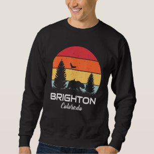 Sweatshirt Brighton Colorado Mountain Forest Retro Sunset