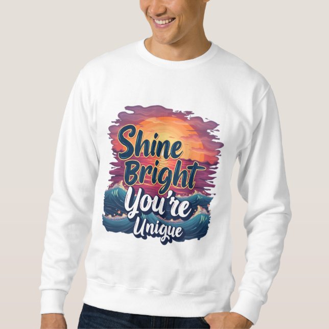 Sweatshirt "Brille brillant, tu es unique !" Sunset Ocean Tee (Devant)