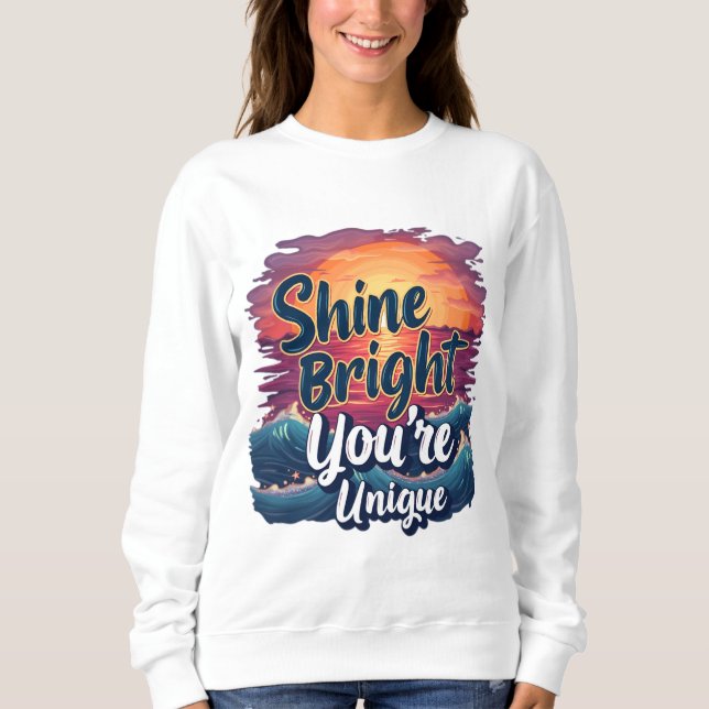 Sweatshirt "Brille brillant, tu es unique !" Sunset Ocean Tee (Devant)