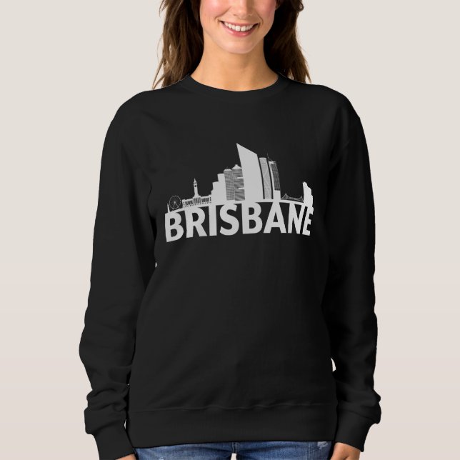 Sweatshirt Brisbane Australia City Skyline Silhouette Outline (Devant)