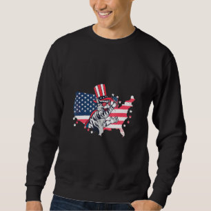 Sweatshirt Britanniques Shorthair Avec Les États-Unis Drapeau