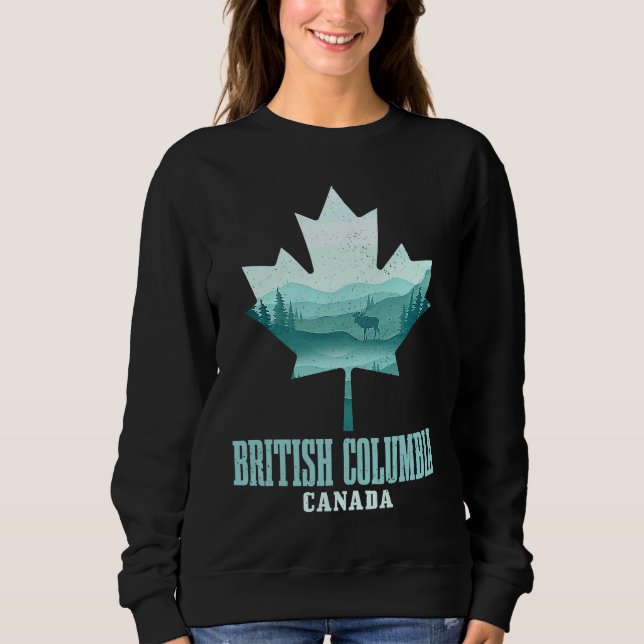 Sweatshirt British Columbia Maple Leaf Moose Vancouver Vintag (Devant)