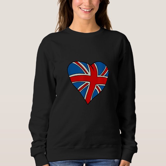 Sweatshirt British heart shaped flag (Devant)