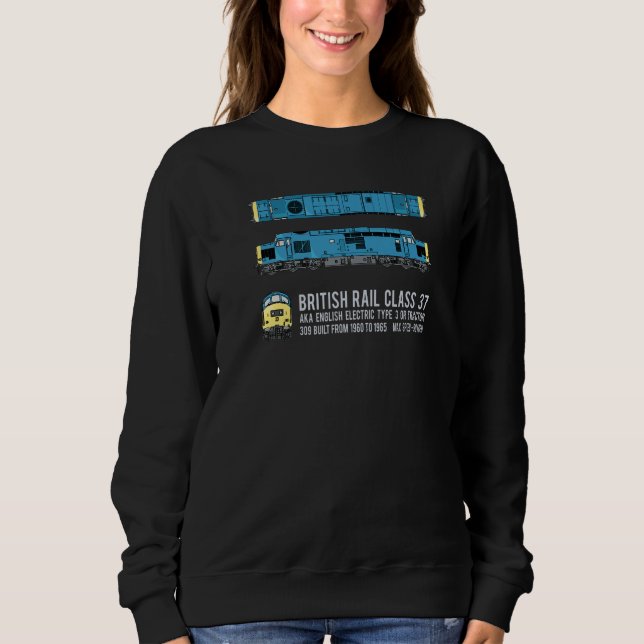 Sweatshirt British Rail Class 37 Locomotive Diagram  1 (Devant)
