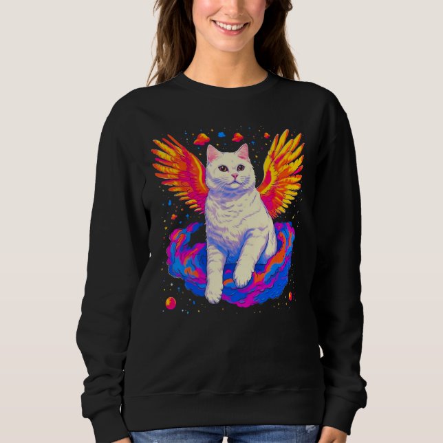 Sweatshirt British Shorthair Cat Angel Wings (Devant)