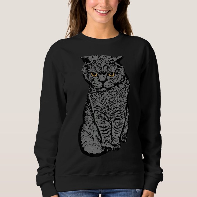 Sweatshirt British Shorthair Cat  Feline Meow Kitty Tomcat An (Devant)