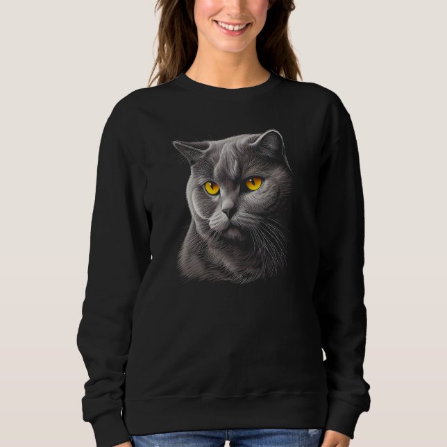 Sweatshirt British Shorthair Cat Owner Owners Blue Cats  Grap (Devant)