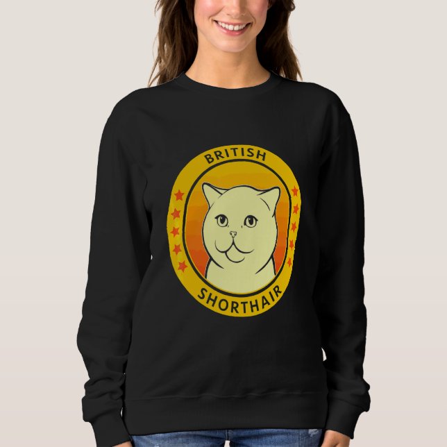 Sweatshirt British Shorthair Cat Portrait (Devant)