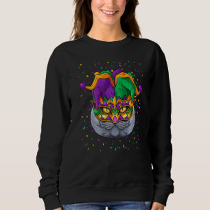 Sweatshirt British Shorthair Mardi Gras Face Carnival Jester
