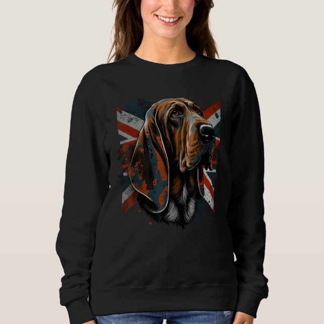 Sweatshirt British UK Bloodhound on Great Britain Bloodhound (Devant)