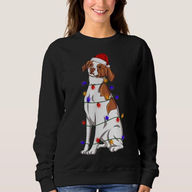 Sweatshirt Brittany Spaniel Chien portant les lumières du Cas (Devant)