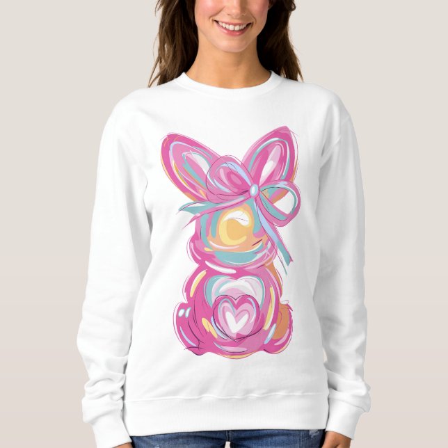 Sweatshirt Brochet Bunny cadeau pour elle (Devant)