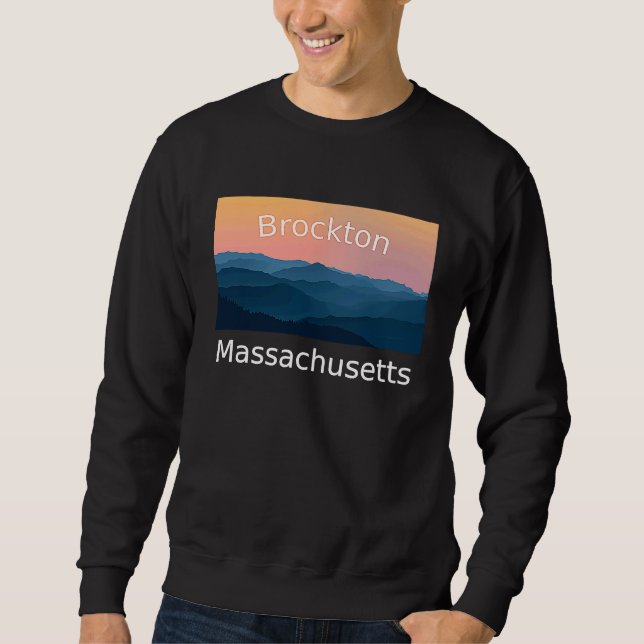 Sweatshirt Brockton Massachusetts Mountain sunset hometown (Devant)
