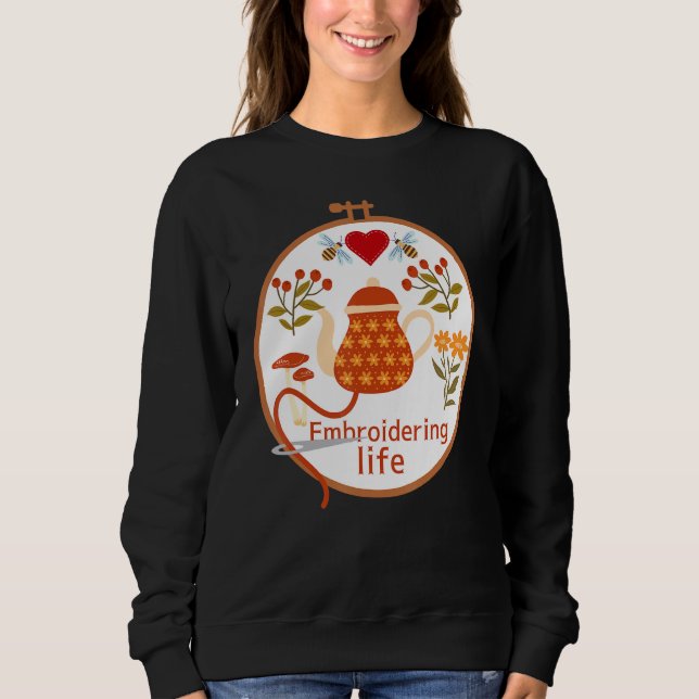 Sweatshirt Broder la vie Brodery Hoop (Devant)