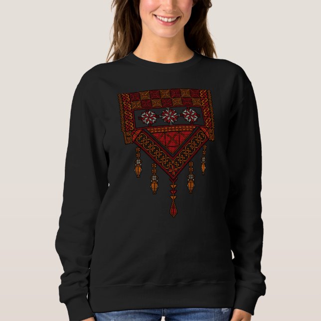 Sweatshirt Broderie palestinienne de Tatreez | Art palestine (Devant)
