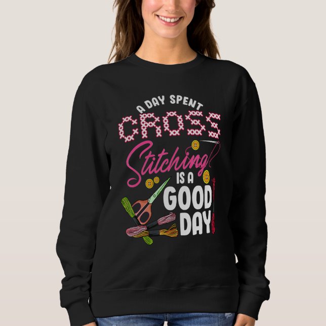 Sweatshirt Brodery Hoops Projets Un Jour Passé Cross Stitch (Devant)