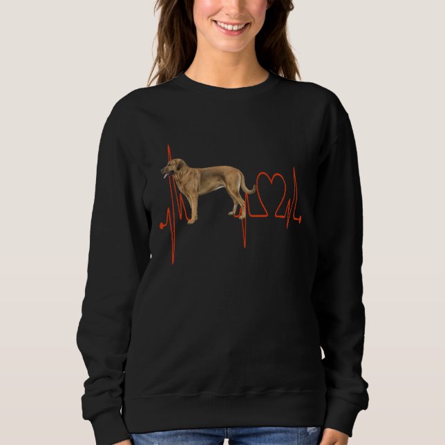 Sweatshirt Broholmer Dog Heartbeat EKG My Dogs Are My Cardio (Devant)