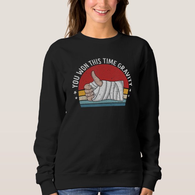 Sweatshirt Broken Arm Hand Injury Funny Recovery Get Well Soo (Devant)