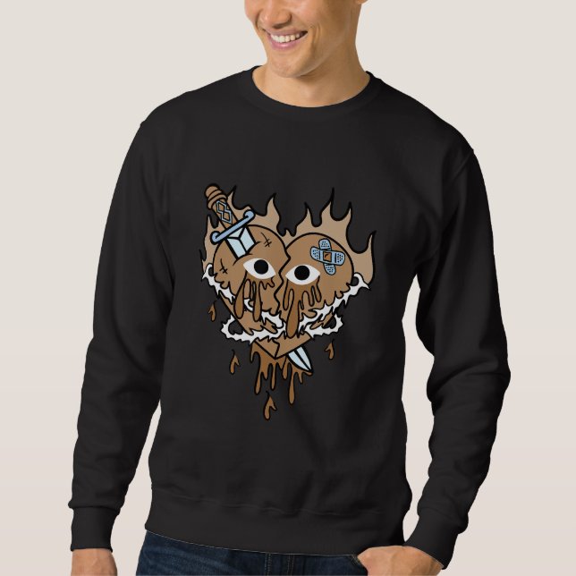 Sweatshirt Broken Heart Dripping Retro Craft 6s Matching (Devant)
