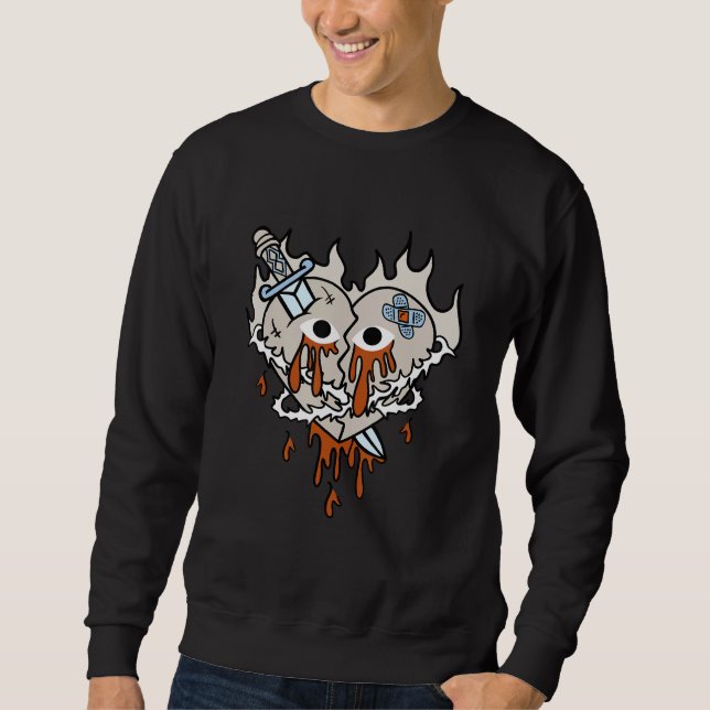 Sweatshirt Broken Heart Dripping Retro SE Craft 5s Matching (Devant)