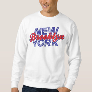 Sweatshirt Brooklyn New York - bleu et rouge