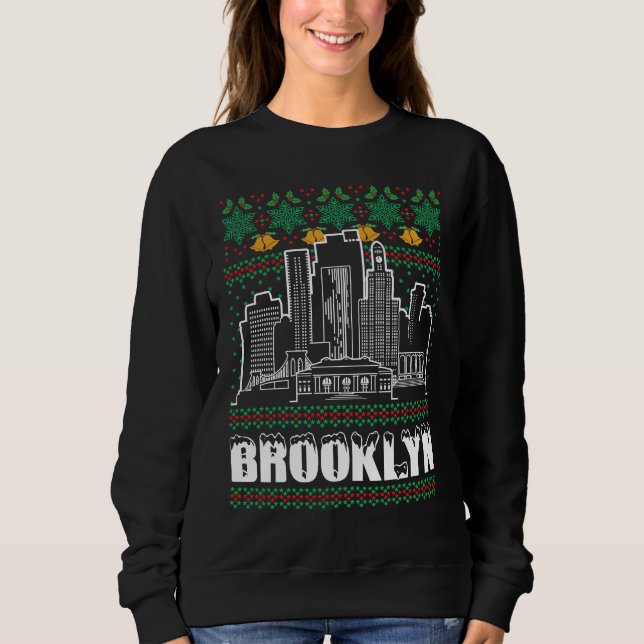 Sweatshirt Brooklyn New York Noël laid (Devant)