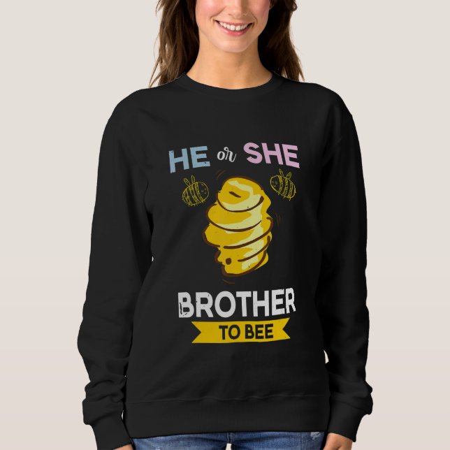 Sweatshirt Brother Baby Big Bro Maman Bee Party Thème (Devant)
