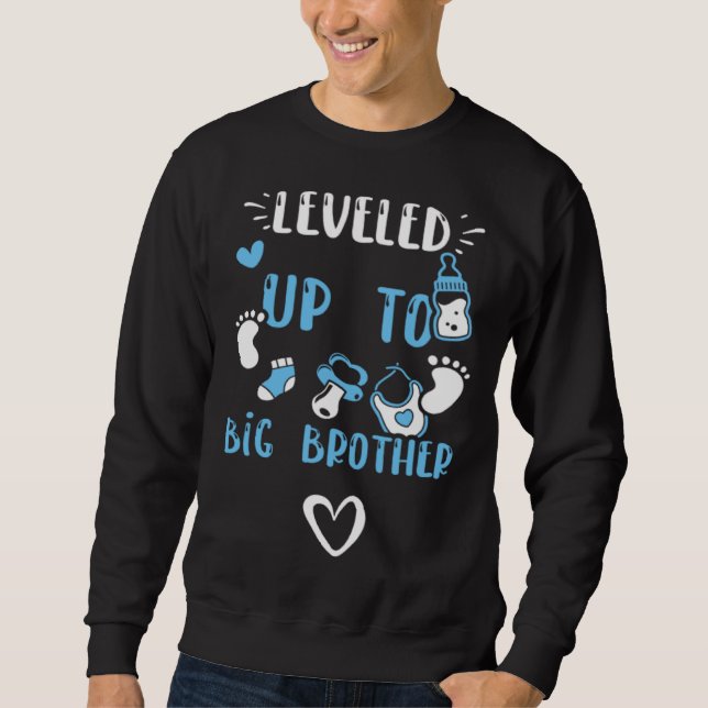 Sweatshirt Brother Leveled Up To Big Brother  Baby Boy Saying (Devant)