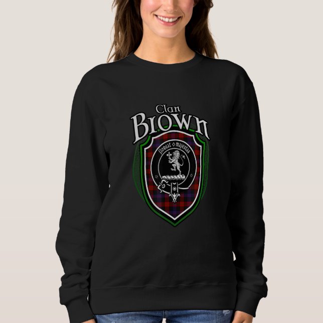 Sweatshirt Brown Clan Crest Scottish Clan Brown Family Crest  (Devant)